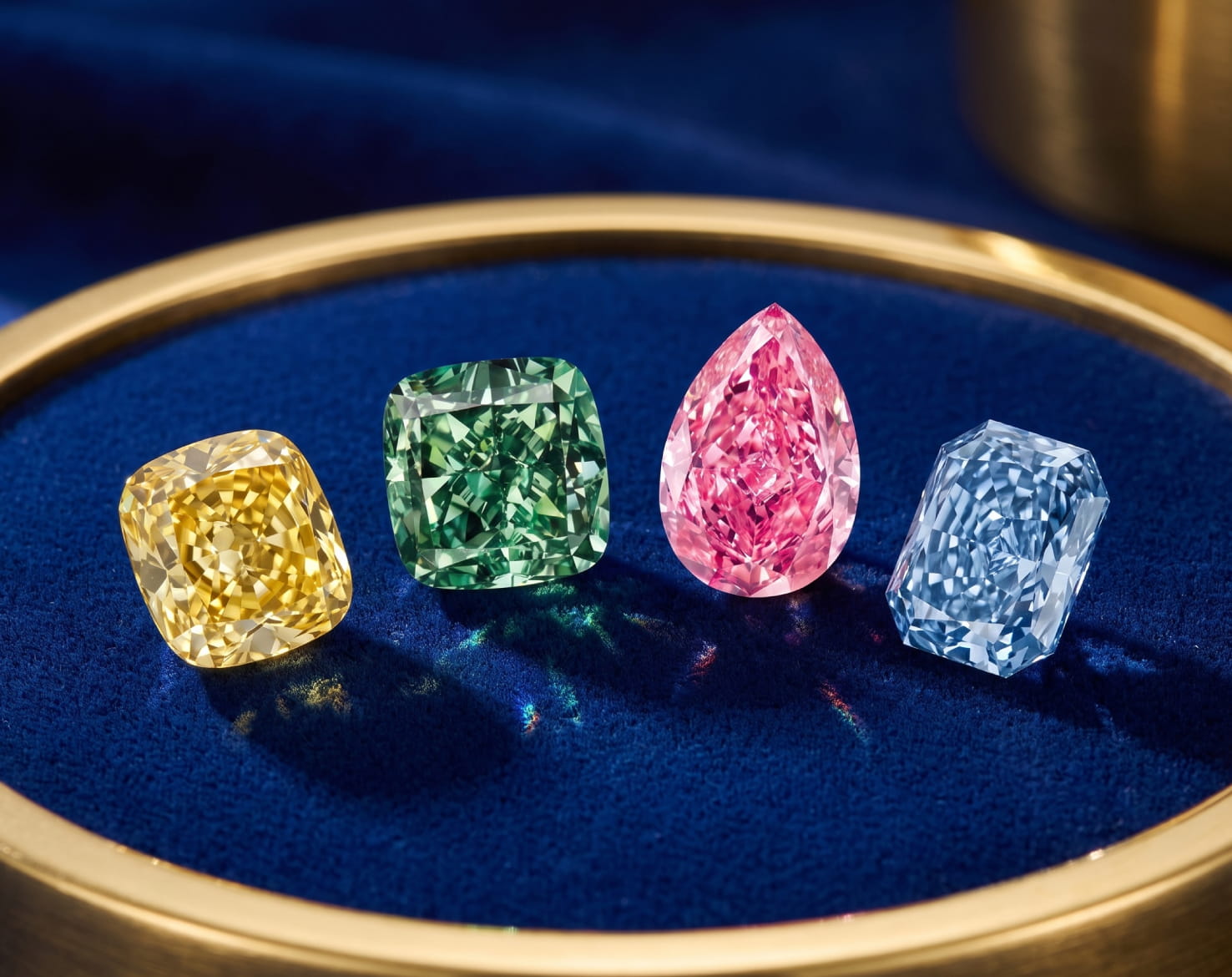 Curated natural fancy color diamonds selected by Goldiama