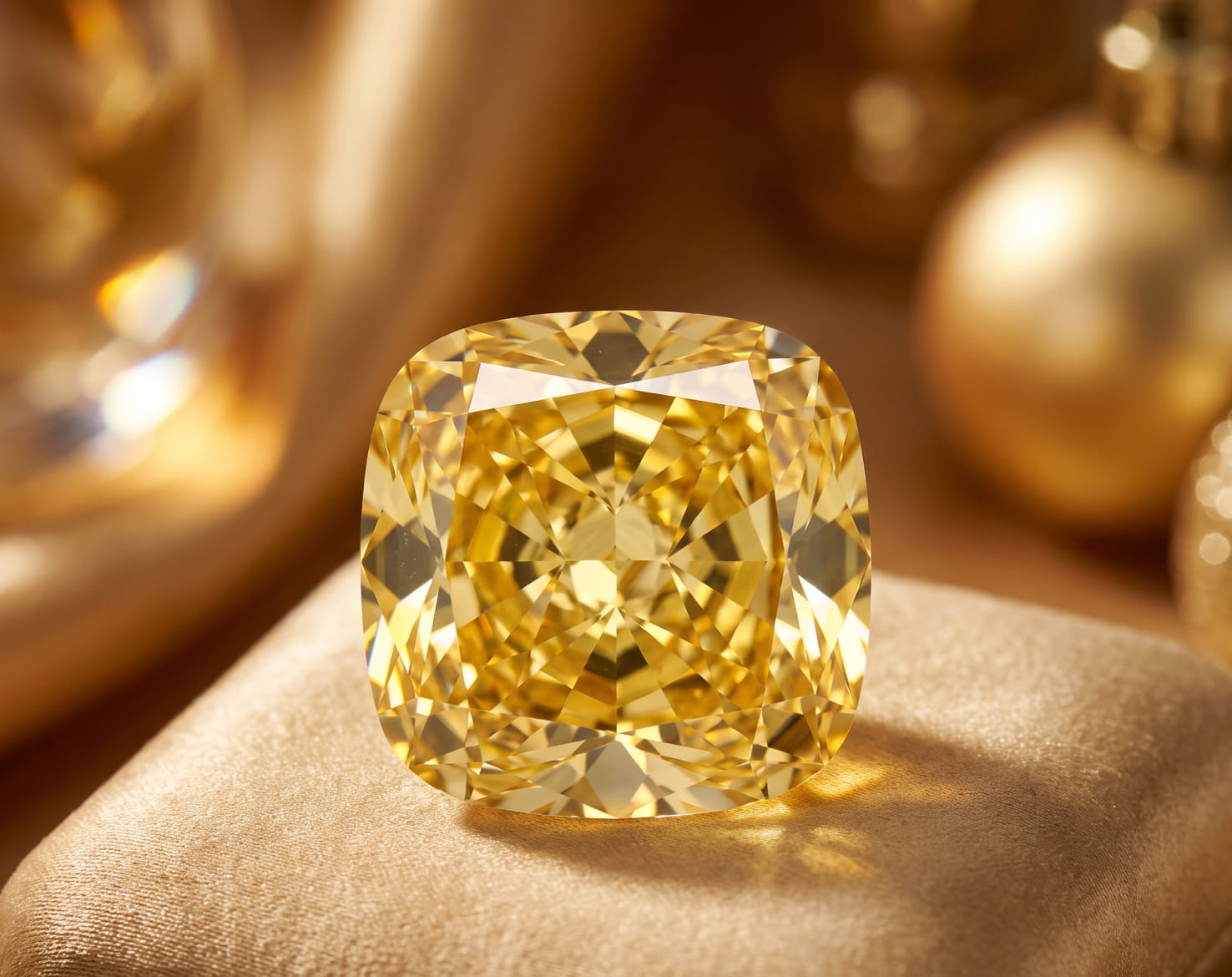 Investment-grade natural fancy yellow diamond selected by Goldiama