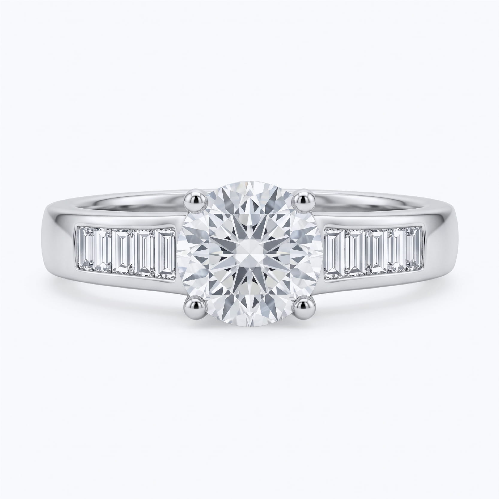 Side Baguette ring setting by Goldiama
