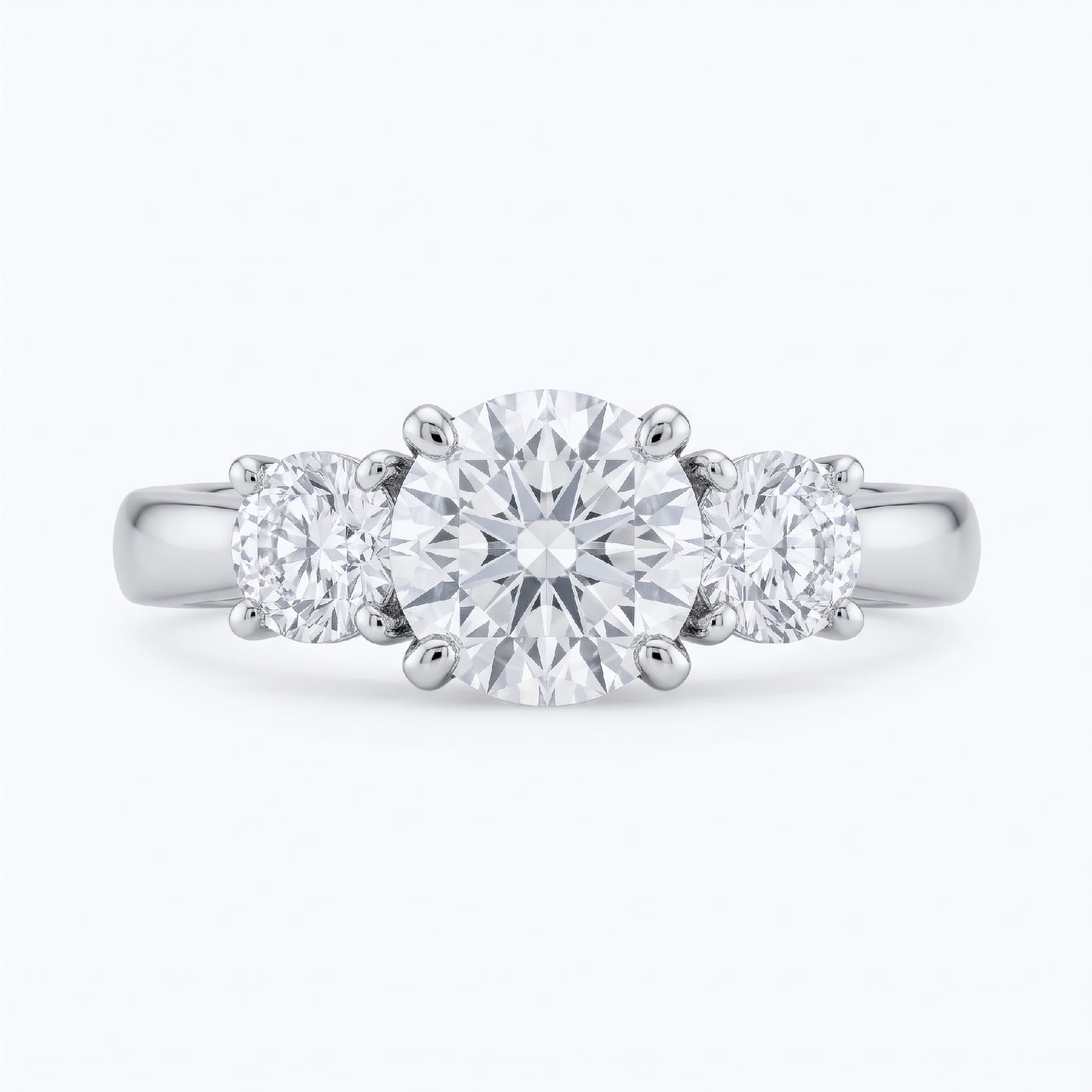 Three Stone ring setting by Goldiama