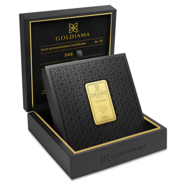250 gram Gold Bar 999.9 Purity